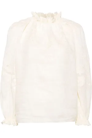 ZIMMERMANN Motif-embroidered linen blouse