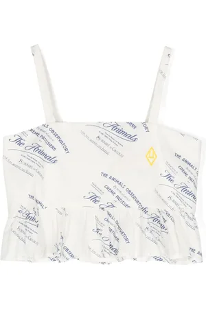 The Animals Observatory Text-print cotton top