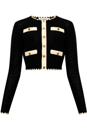 Self-Portrait Crochet-knit cropped cardigan