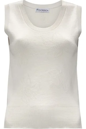 J.W.Anderson Floral-motif pointelle-knit tank top