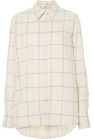 Totême Windowpane-print poplin shirt
