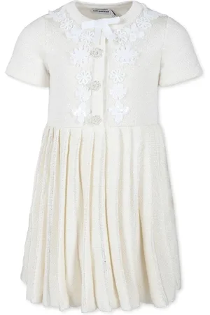 Self-Portrait Floral-embroidered knit dress