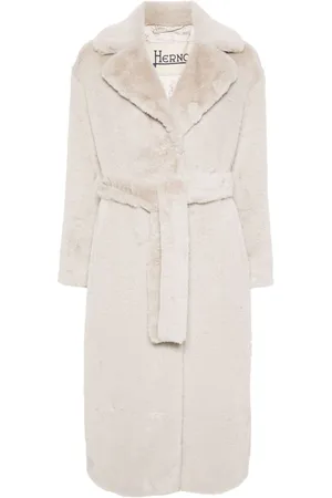 HERNO Single-breasted faux-fur coat