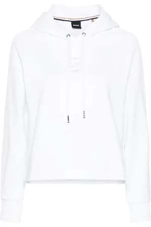 HUGO BOSS Logo-embroidered cropped hoodie