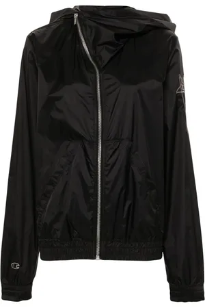 Rick Owens Logo-embroidered hooded jacket