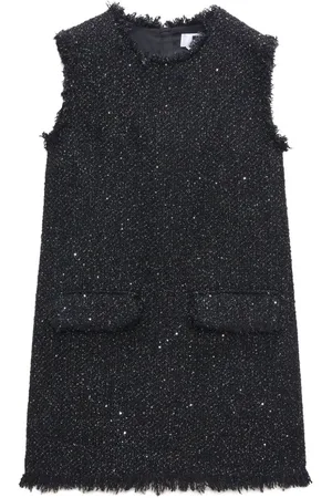 Msgm Frayed-edge tweed mini dress