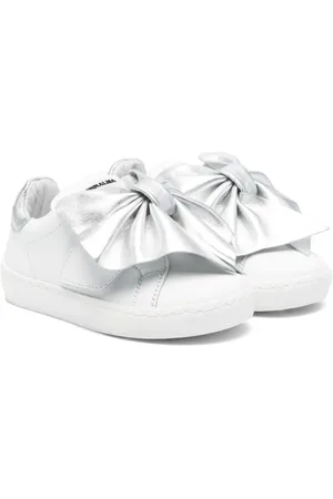 MONNALISA Bow-detail leather sneakers
