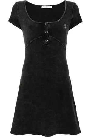 B+AB Logo-appliqu?? ribbed minidress