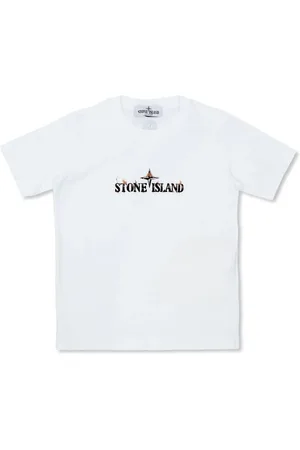 Stone Island Printed distressed logo cotton t-shirt