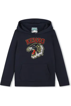 Kenzo Logo-embroidered cotton hoodie