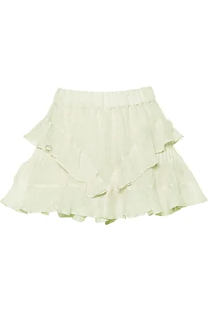PNK Ruffled-trim linen skort