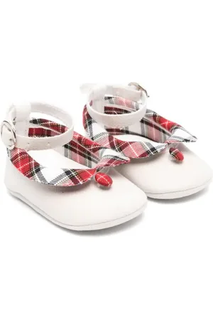 MONNALISA Plaid suede ballerina shoes