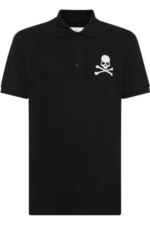 Philipp Plein Skull & Bones-print cotton polo shirt