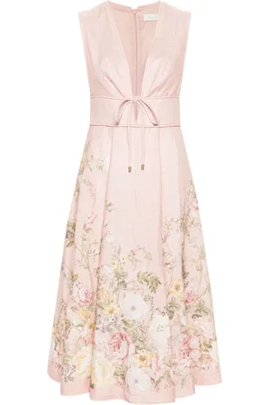 ZIMMERMANN Waverly Plunge linen midi dress