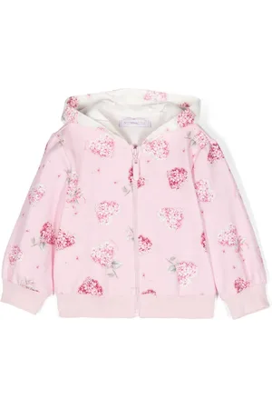 MONNALISA Floral-print zip-up hoodie