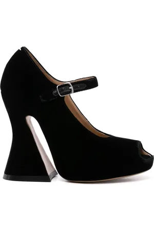 Maison Margiela 125mm velvet peep-toe sandals