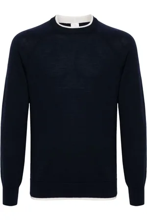 ELEVENTY Layered-borders wool jumper