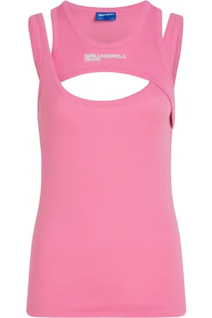 Karl Lagerfeld Logo-embroidered layered top