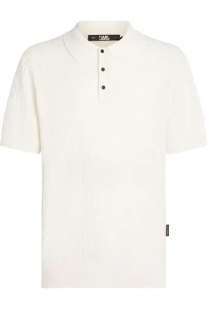 Karl Lagerfeld Monogram-jacquard cotton polo shirt