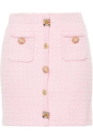 Self-Portrait Jewelry-buttons knitted mini skirt