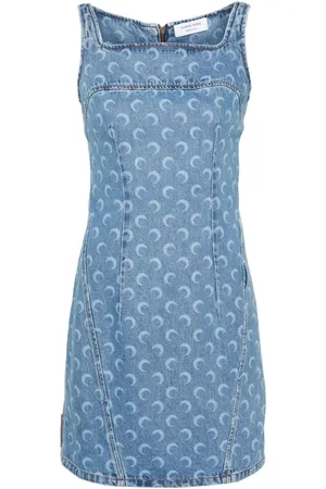 Marine Serre Crescent-Moon-print mini dress