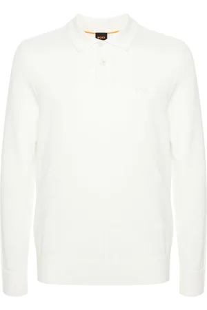 HUGO BOSS Logo-embroidered virgin wool blend jumper