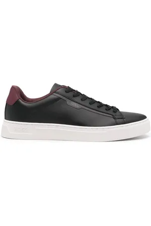 HUGO BOSS Logo-stamp leather sneakers