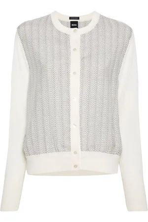 HUGO BOSS Knitted-edge panelled jacket