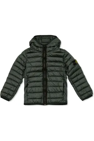 Stone Island Logo-patch hooded quilted jacket