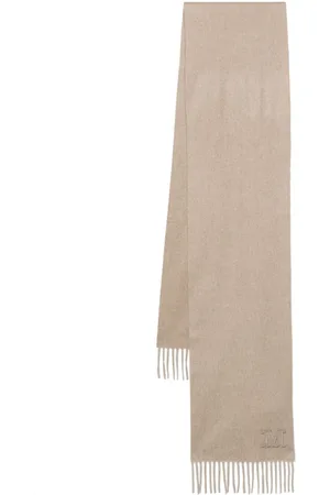 Max Mara Embroidered-logo cashmere scarf
