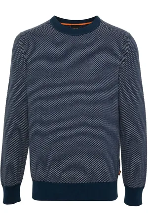 HUGO BOSS Textured-finish long-sleeve jumper