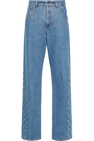 Marine Serre Mid-rise straight-leg jeans