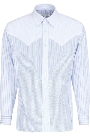 Maison Margiela Panelled striped cotton shirt