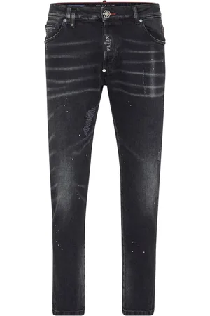 Philipp Plein Paint-splatter skinny-cut jeans