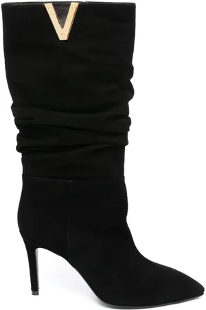 Via Roma V-plaque mid-calf boots