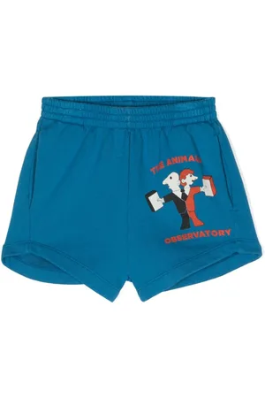 The Animals Observatory Illustration-print cotton shorts