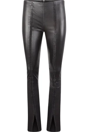 RTA Kaimi braid detailing leather trousers