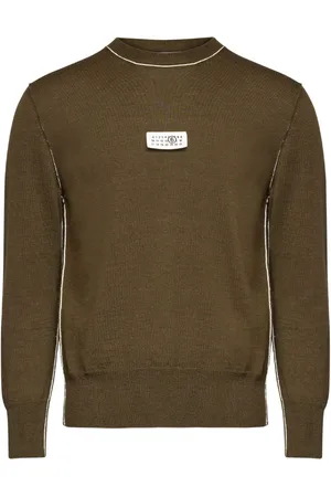 Maison Margiela Fine-knit contrasting-trim jumper