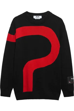 Msgm Logo appliqué patched sleeve jumper