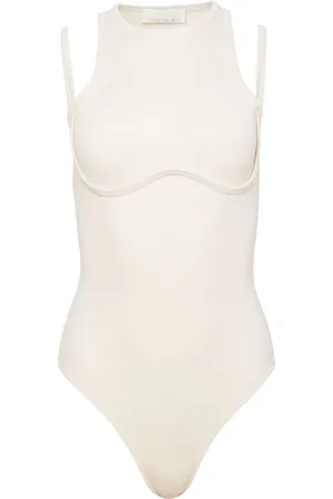 FLEUR DU MAL Strappy ribbed bodysuit