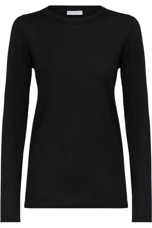 Brunello Cucinelli Cashmere-blend long-sleeve jumper