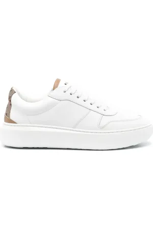 HERNO Monogram-heel leather sneakers