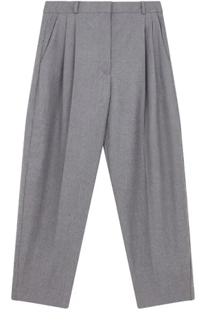 Stella McCartney Flannel cropped pleated trousers