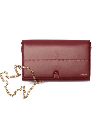 Burberry Logo-stamp leather clutch bag