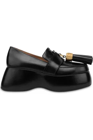 Moschino Tassel-charm leather loafers