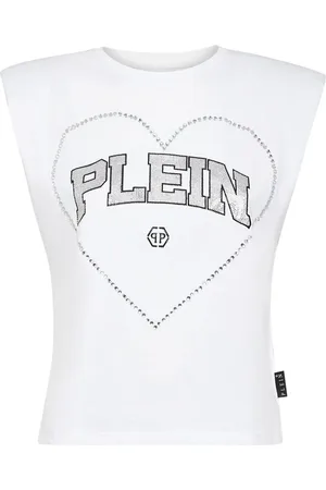 Philipp Plein Rhinestone-embellished cotton tank top