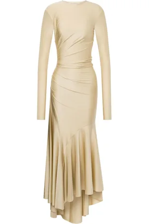 Serafini Ruched-detail long-sleeved dress