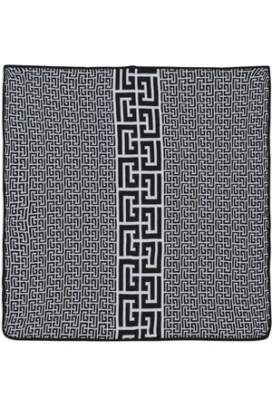 Balmain Monogram-intarsia blanket