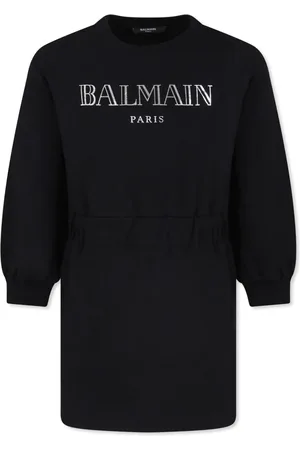 Balmain Logo-embroidered organic cotton sweatshirt dress