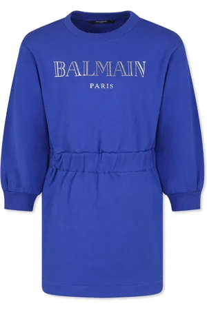 Balmain Logo-embroidered organic cotton sweatshirt dress